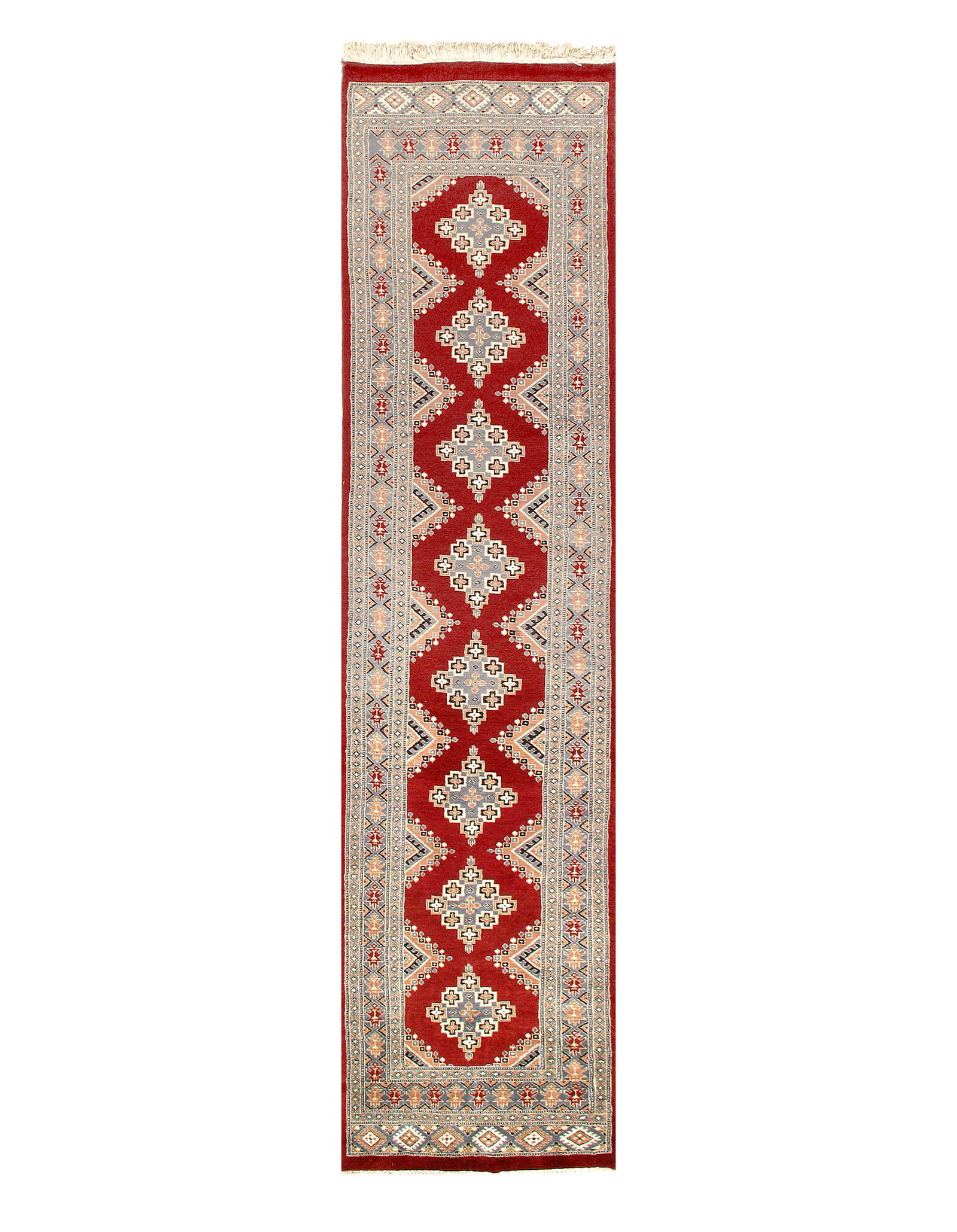 Red Fine Hand Knotted Bokhara Runner 2'7'' X 11'5'': Red Fine Hand Knotted Bokhara Runner 2'7'' X 11'5'' - New, Bokhara, Hand-Knotted, Lamb's Wool, 300 -13385- 862.This item is part of our fine auction collection which includes many fine home accessorie