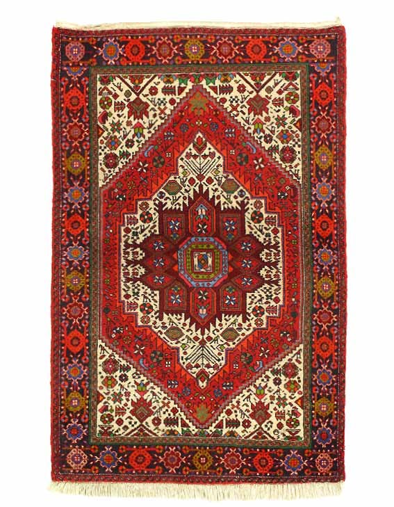 Fine Hand Knotted Vintage Persian Bidjar 2'6'' X 4'1'': Fine Hand Knotted Vintage Persian Bidjar 2'6'' X 4'1'' - Circa 1980s, Bidjar, Hand-Knotted, Lamb's Wool, 300 -D10580- 862.This item is part of our fine auction collection which includes many fine home