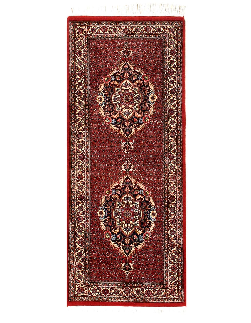 Fine Hand knotted Persian Bidjar runner 2'6"X 6'7': Fine Hand knotted Persian Bidjar runner 2'6"X 6'7' - NEW, Bidjar, Hand-Knotted, Wool & Silk, 300 -D15148- 862.This item is part of our fine auction collection which includes many fine home accessories
