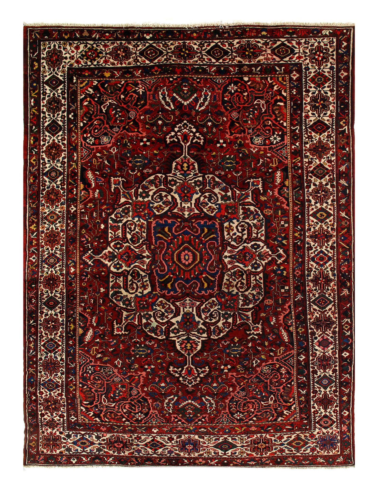 Persian Sami Antique Bakhtiari Hand-Knotted 11'2'' X 15': Persian Sami Antique Bakhtiari Hand-Knotted 11'2'' X 15' - Circa 1920, Bakhtiari, Hand-Knotted, Lamb's Wool, 300 -52718- 862.This item is part of our fine auction collection which includes many fine h