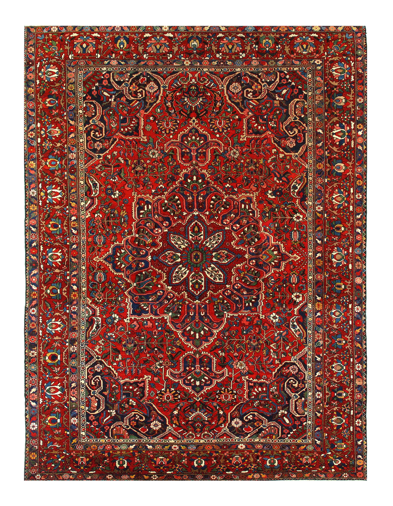 Persian Sami Antique Bakhtiari Hand-Knotted 11' X 14'1'': Persian Sami Antique Bakhtiari Hand-Knotted 11' X 14'1'' - Circa 1920, Bakhtiari, Hand-Knotted, Lamb's Wool, 300 -53359- 862.This item is part of our fine auction collection which includes many fine h