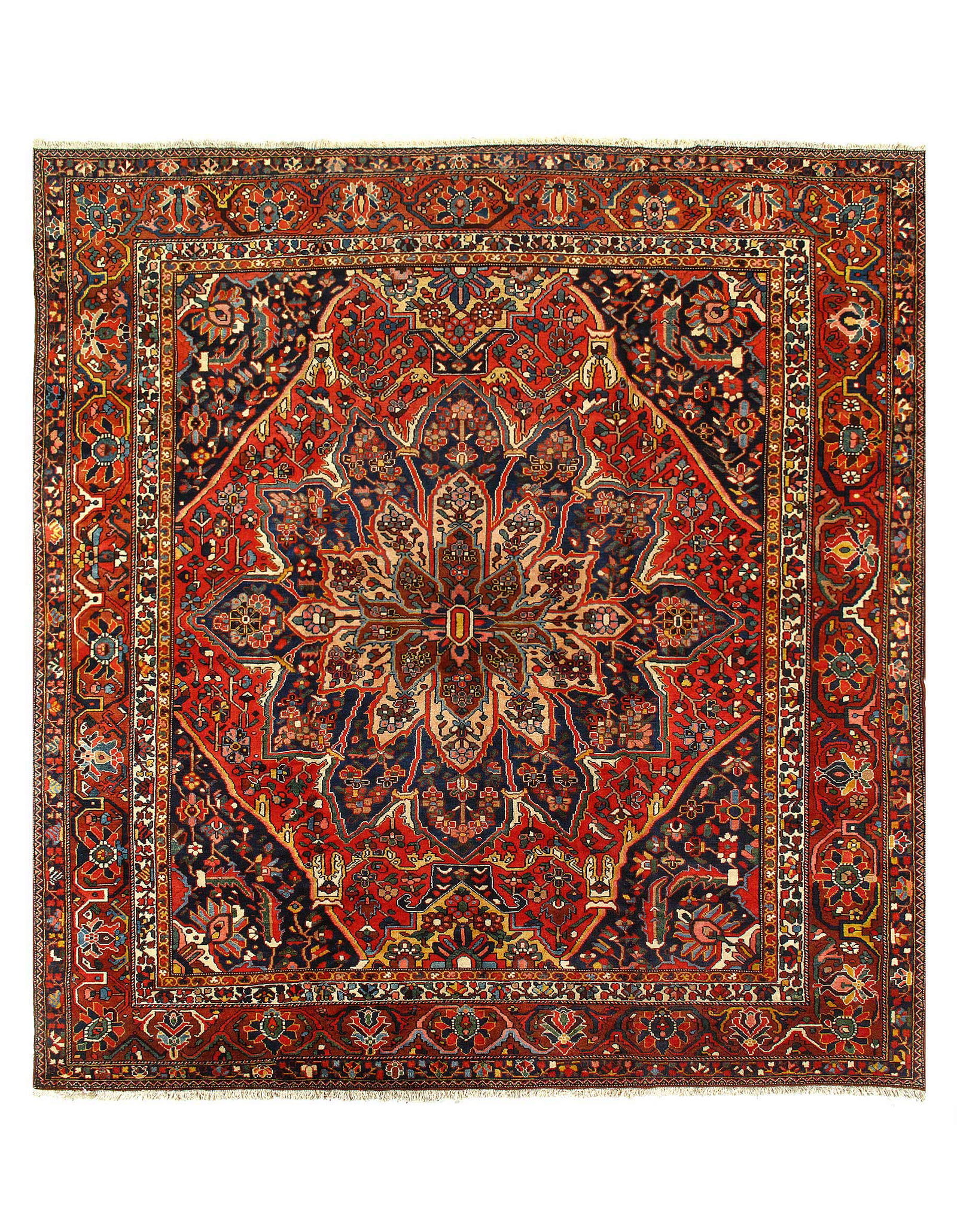 Fine Hand knotted Persian Vintage Bakhtiari 12'2""X 13'3": Fine Hand knotted Persian Vintage Bakhtiari 12'2""X 13'3" - CIRCA 1930, Bakhtiari, Hand-Knotted, Lamb's Wool, 300 -17606- 862.This item is part of our fine auction collection which includes many fine 