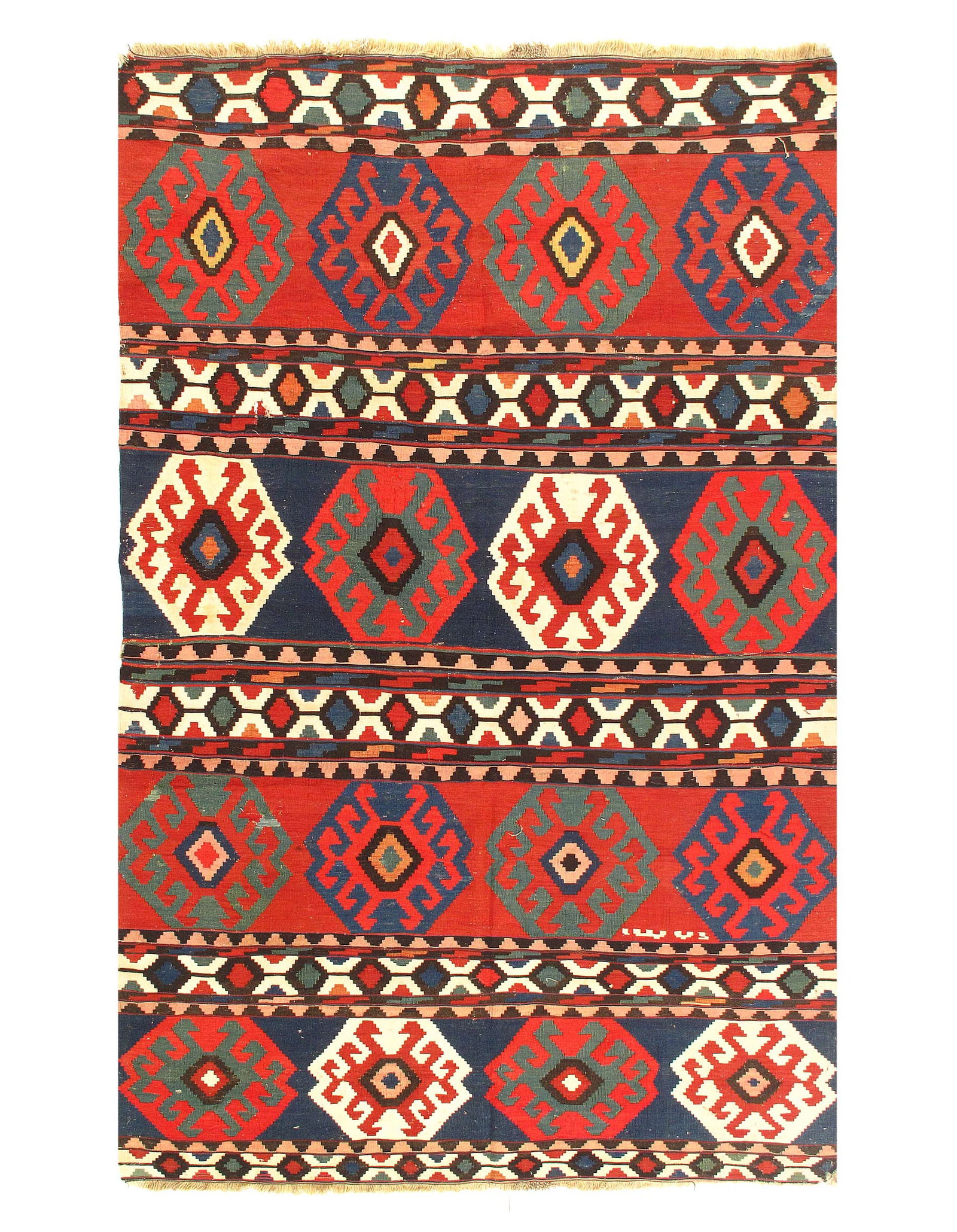Rust Fine Persian Gashqai Hand woven vintage Kilim 5'9'' X 9'9'' (1 of 3)