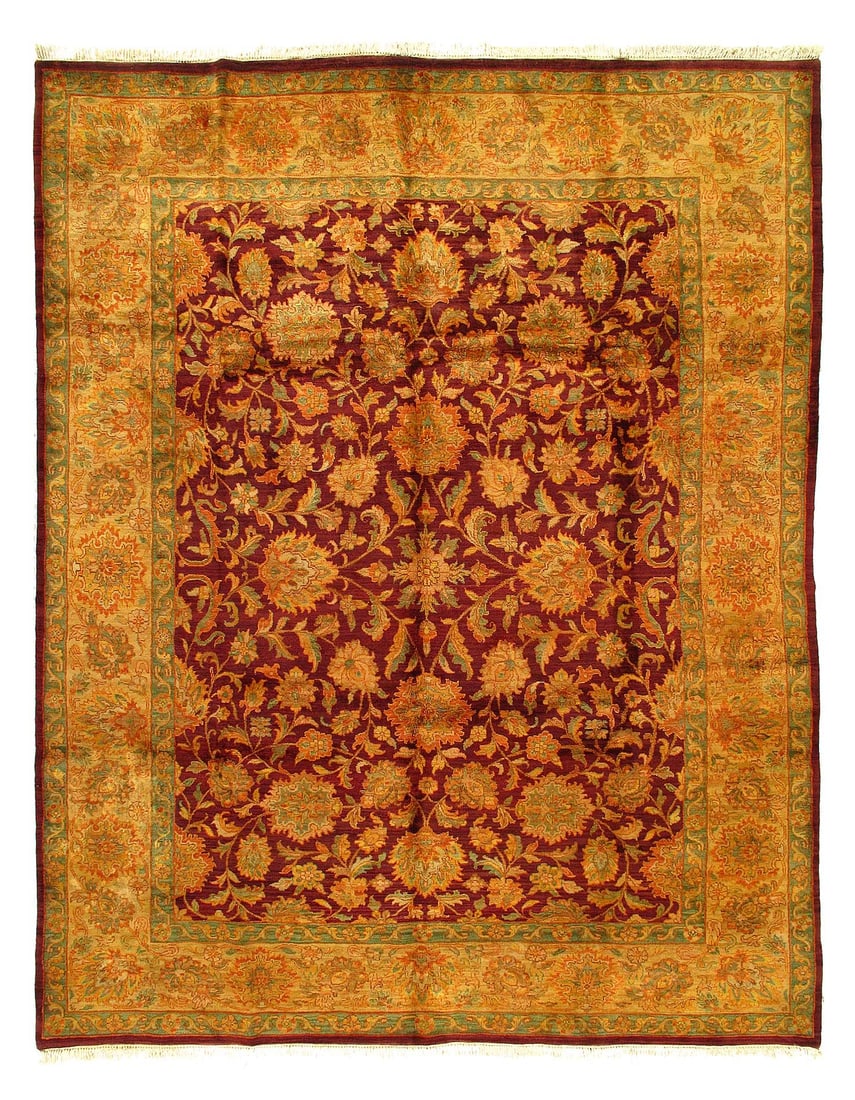 Fine Hand Knotted Agra rug 9' 1''X 12'1'': Fine Hand Knotted Agra rug 9' 1''X 12'1'' - New, Agra, Hand-Knotted, Lamb's Wool, 300 -W55136- 862.This item is part of our fine auction collection which includes many fine home accessories including 