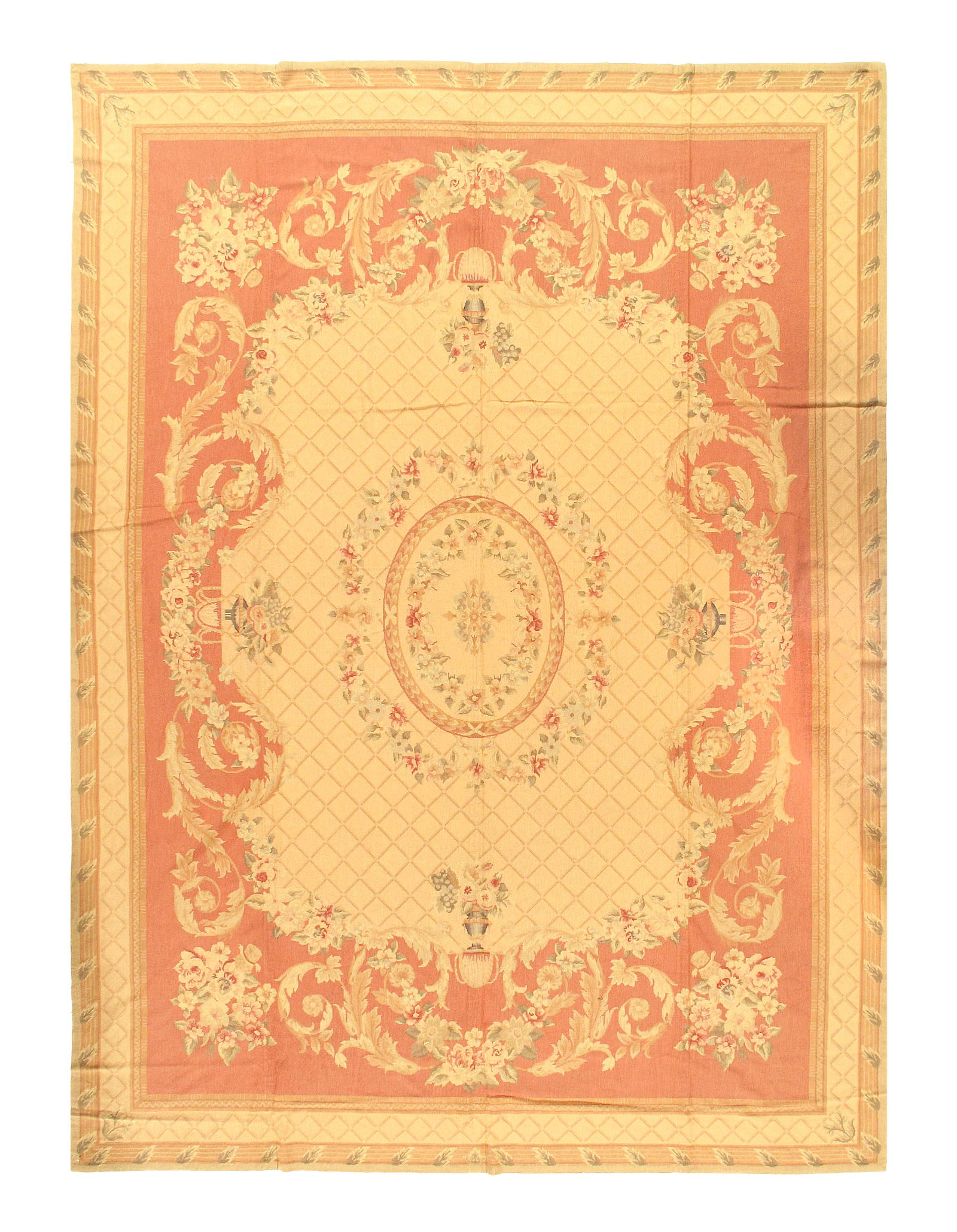 Classic Aubusson Style Rug - 8'4" x 11'7": Classic Aubusson Style Rug - 8'4" x 11'7" - , Abussan, Hand-Woven, Lamb's Wool, 300 -D10821- 862.This item is part of our fine auction collection which includes many fine home accessories including an