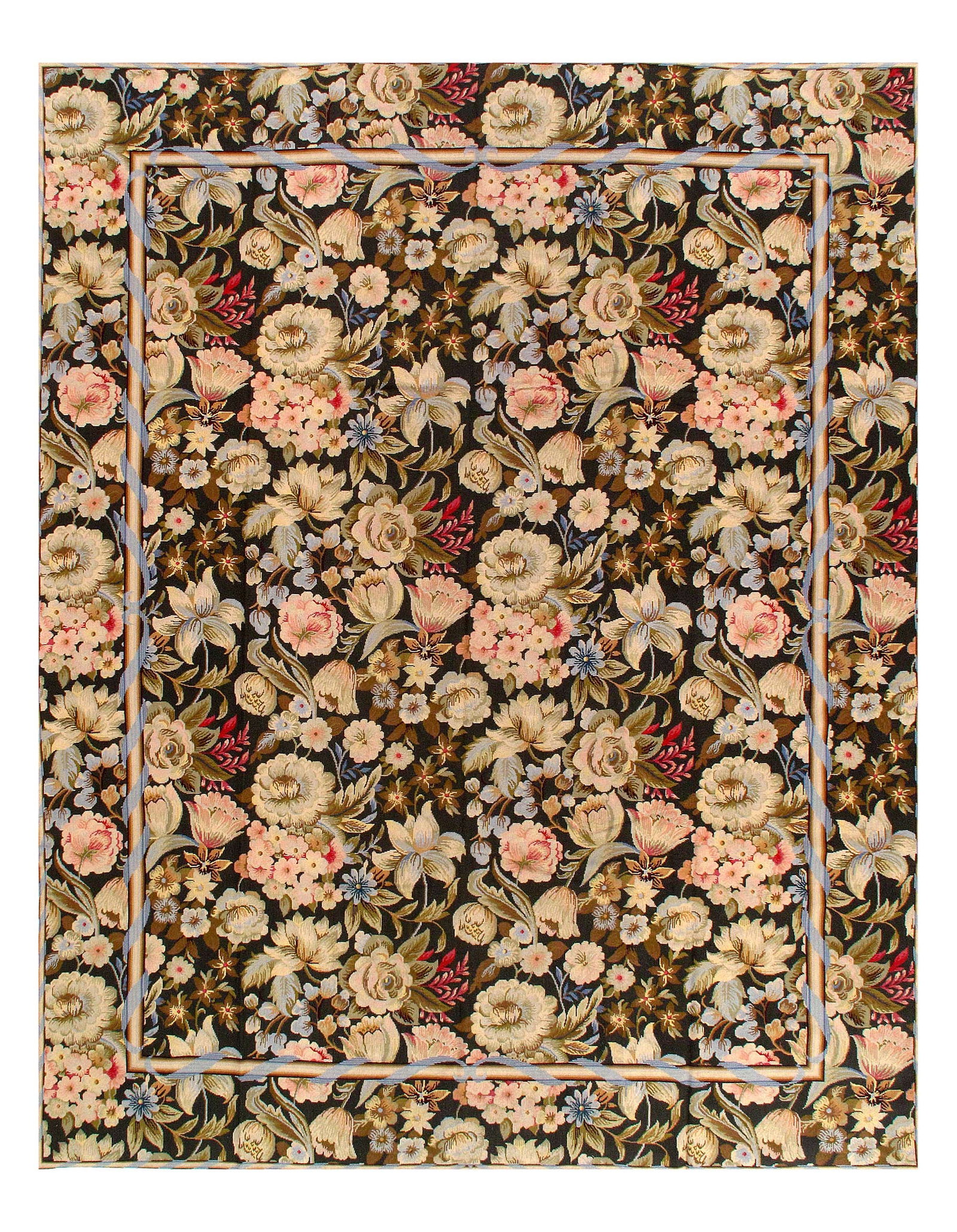 Hand-woven Wool French Aubusson Rug 7'8'' X 9'11'': Hand-woven Wool French Aubusson Rug 7'8'' X 9'11'' - , Abussan, Hand-Knotted, Flat Weave, 300 -14888- 862.This item is part of our fine auction collection which includes many fine home accessories inc
