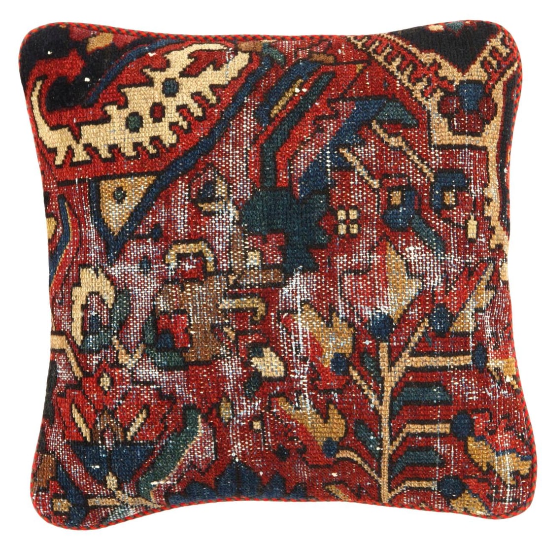 Pasargad Vintage Hand Knotted bakhtiari Rug Pillow 20'' x 20'': Pasargad Vintage Hand Knotted bakhtiari Rug Pillow 20'' -Vintage , Bakhtiari, Handmade, wool & cotton , 300 -K 175 A- 862.This item is part of our fine auction collection which includes many fine home