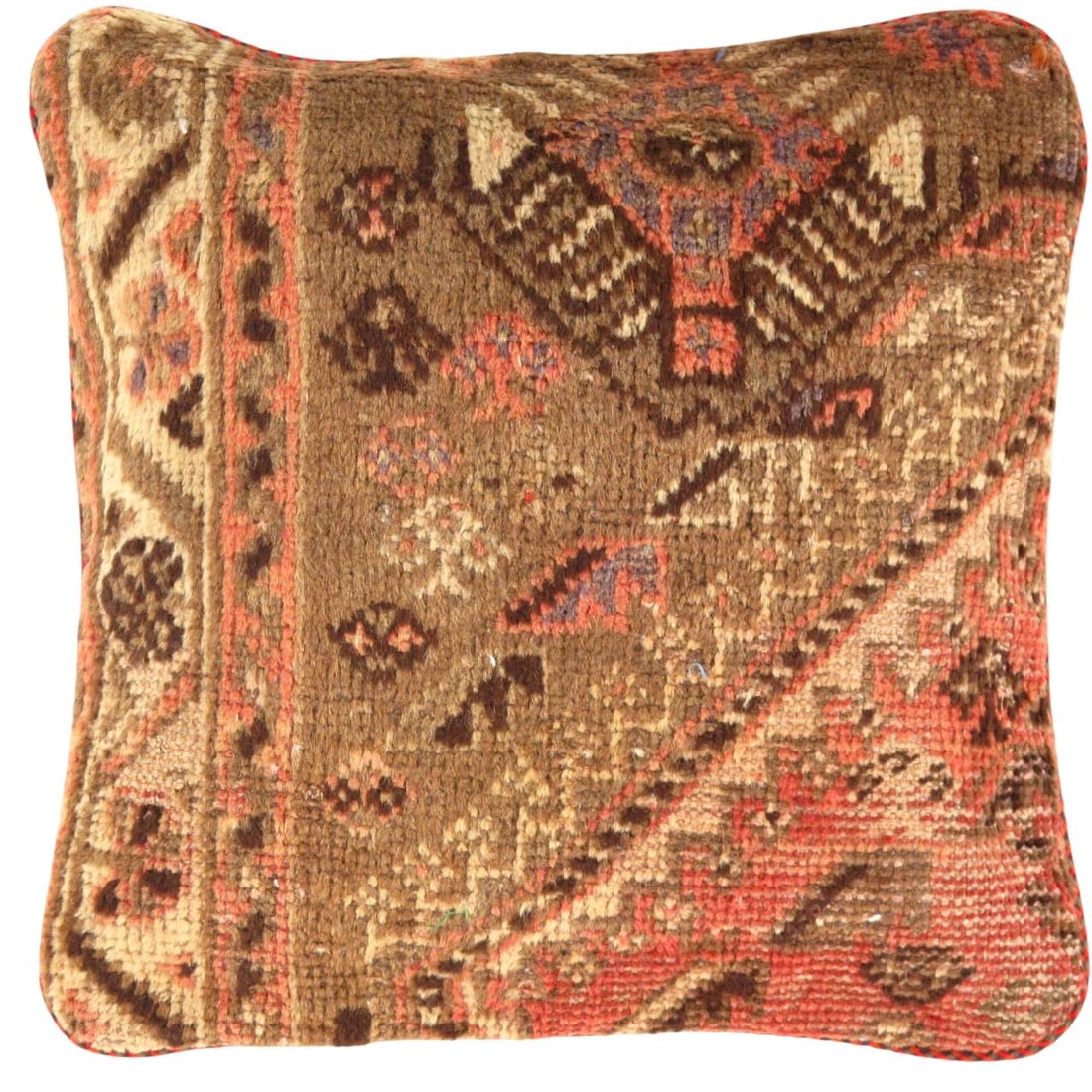 Vintage Hand Knotted Farahan Rug Pillow 20"x 20'': Vintage Hand Knotted Farahan Rug Pillow 20"- vintage, farahan, Hand-made, wool, 300 -K 198 A- 862.This item is part of our fine auction collection which includes many fine home accessories including a