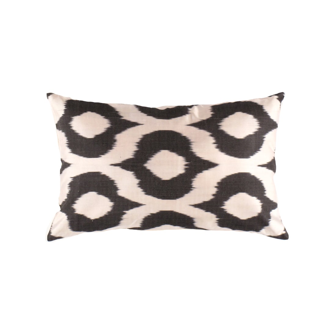 TI 266 Black Decorative Accent Ikat Pillow 16'' X 24'': TI 266 Black Decorative Accent Ikat Pillow 16'' X 24'' - New, Ikat, Hand-made, Pure Silk, 300 -TI 266- 862.This item is part of our fine auction collection which includes many fine home accessories in
