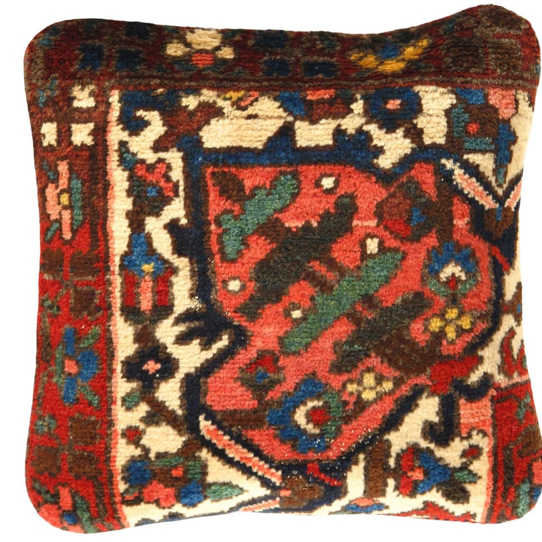 Pasargad Vintage Hand Knotted bakhtiari Rug Pillow 20'' x 20'': Pasargad Vintage Hand Knotted bakhtiari Rug Pillow 20'' - N/A, Traditional, Hand-Woven, wool, 300 -K 127 A- 862.This item is part of our fine auction collection which includes many fine home accessori