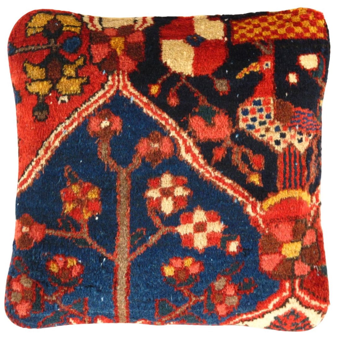 Pasargad Vintage Hand Knotted bakhtiari Rug Pillow 20'' x 20'': Pasargad Vintage Hand Knotted bakhtiari Rug Pillow 20'' N/A, Traditional, Hand-Woven, wool, 300 -K 217- 862.This item is part of our fine auction collection which includes many fine home accessories i