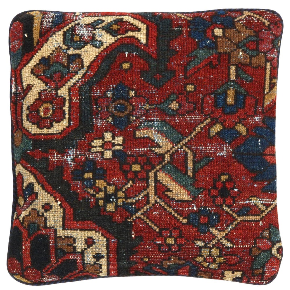 Pasargad Vintage Hand Knotted bakhtiari Rug Pillow 20'' x 20'': Pasargad Vintage Hand Knotted bakhtiari Rug Pillow 20''- N/A, Traditional, Hand-Woven, wool, 300 -K 233- 862.This item is part of our fine auction collection which includes many fine home accessories 