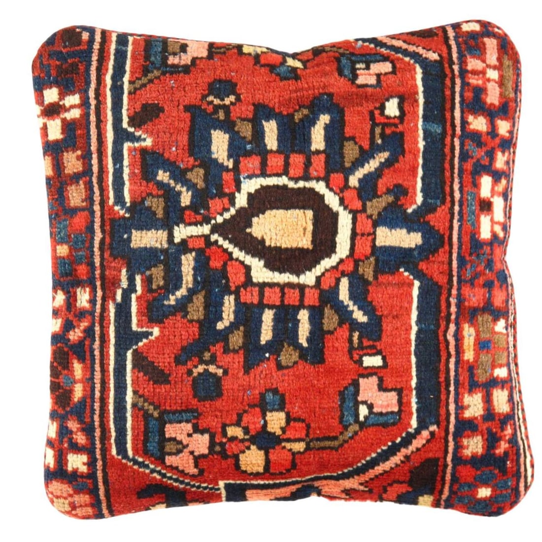 Pasargad Vintage Hand Knotted bakhtiari Rug Pillow 20'' x 20'': Pasargad Vintage Hand Knotted bakhtiari Rug Pillow 20'' - N/A, Traditional, Hand-Woven, wool, 300 -K 192 A- 862.This item is part of our fine auction collection which includes many fine home accessori