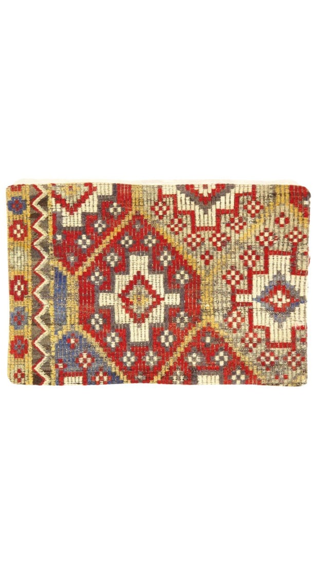 Vintage Hand Knotted Kilim Pillow 16" x 24": Vintage Hand Knotted K43 Pillow 16" x 24" - N/A, Traditional, Hand-Woven, wool, 300 -K 43- 862.This item is part of our fine auction collection which includes many fine home accessories including anti