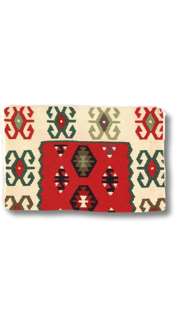 Vintage Hand Knotted kilim Pillow 16" x 24": Vintage Hand Knotted K57 Pillow 16" x 24", N/A, Traditional, Hand-Woven, wool, 300 -K 57- 862.This item is part of our fine auction collection which includes many fine home accessories including antiq