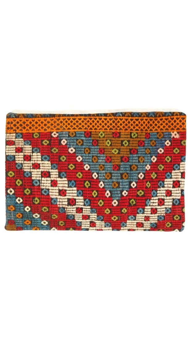 Vintage Hand Knotted kilim Pillow 16" x 24": Vintage Hand Knotted K27 Pillow 16" x 24"- vintage, kilim, Hand-made, wool, 300 -k27- 862.This item is part of our fine auction collection which includes many fine home accessories including antique r
