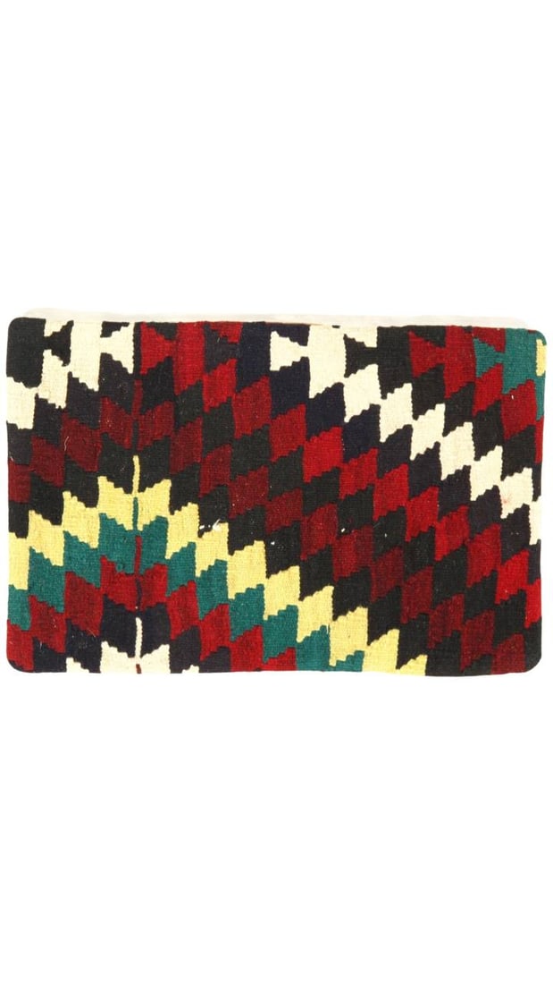 Vintage Hand Knotted kilim Pillow 16" x 24": Vintage Hand Knotted K30 Pillow 16" x 24" Pillow - vintage, Kilim, Hand-made, wool, 300 -K 30- 862.This item is part of our fine auction collection which includes many fine home accessories including 