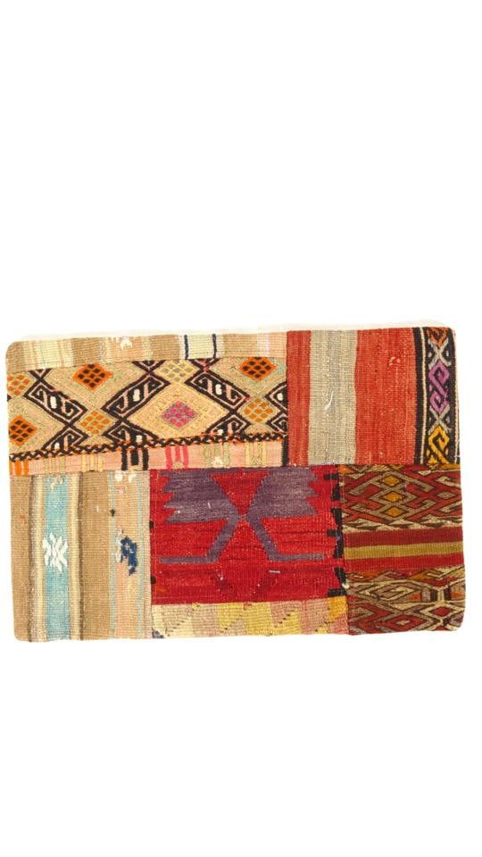 Vintage Hand Knotted patchWork Kilim Pillow 16" x 24": Vintage Hand Knotted patchWork KILIM Pillow 16" x 24" - vintage, kilim, Handmade , wool, 300 -K 12- 862.This item is part of our fine auction collection which includes many fine home accessories inclu