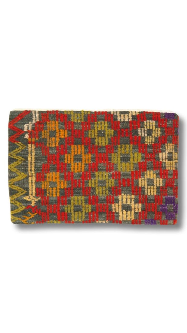 Vintage Hand Knotted K70 Pillow 16" x 24": Pasargad Antique hand-woven Turkish Kilim/ sumack Pillow 16"X24" - Vintage, Handmade , wool, 300 -K70- 862.This item is part of our fine auction collection which includes many fine home accessories in