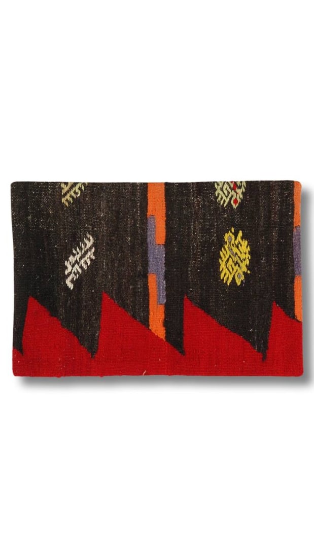 Vintage Hand Knotted K67 Pillow 16" x 24": Antique hand-woven Turkish Kilim/ sumack pillow., Handmade, 300 -K67- 862.This item is part of our fine auction collection which includes many fine home accessories including antique rugs, vintage rug