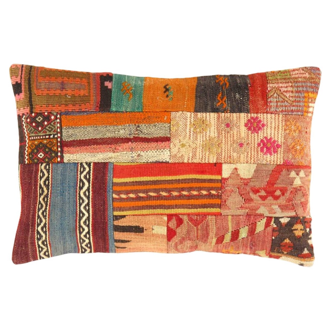 Decorative Turkish Kilim Pillow 16'' X 24'': Pasargad Vintage Hand Knotted Vintage handwoven Turkish kilim pillow. This is 100% wool. Back 100% cotto, 300 -K 262- 862.This item is part of our fine auction collection which includes many fine home