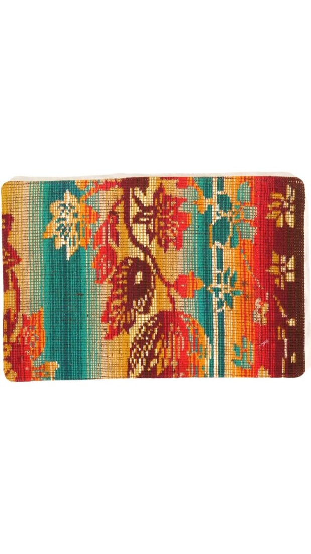 Vintage Hand Knotted K23 Pillow 16" x 24": Pasargad 16" x 24" Antique hand woven Turkish Kilim/ sumack pillow.This is 100% wool. Back 100% cotton. Beautiful colors and well made, 300 -K 23- 862.This item is part of our fine auction collection 