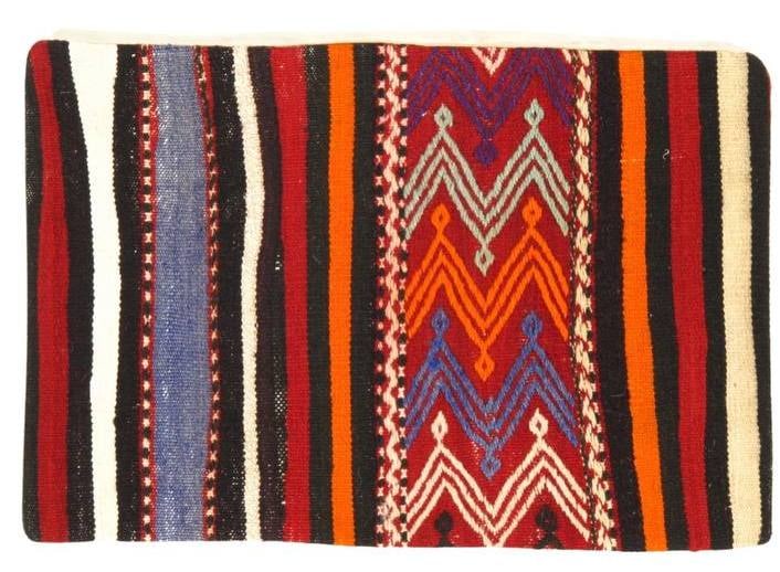 Vintage Hand Knotted K31 Pillow 16" x 24": Pasargad 16" x 24" Antique hand woven Turkish Kilim/ sumack pillow.This is 100% wool. Back 100% cotton, 300 -PPS K 31- 862.This item is part of our fine auction collection which includes many fine hom
