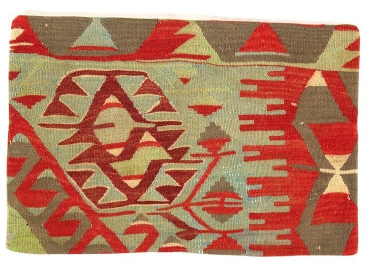 Vintage Hand Knotted K36 Pillow 16" x 24": Antique hand woven Turkish Kilim/ sumack pillow.This is 100% wool. Back 100% cotton, 300 -K 36- 862.This item is part of our fine auction collection which includes many fine home accessories including