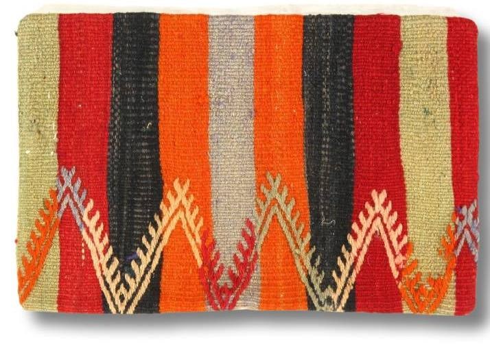 Vintage Hand Knotted K44 Pillow 16" x 24": Antique hand woven Turkish Kilim/ sumack pillow.This is 100% wool. Back 100% cotton, 300 -PPS 16B- 862.This item is part of our fine auction collection which includes many fine home accessories includ