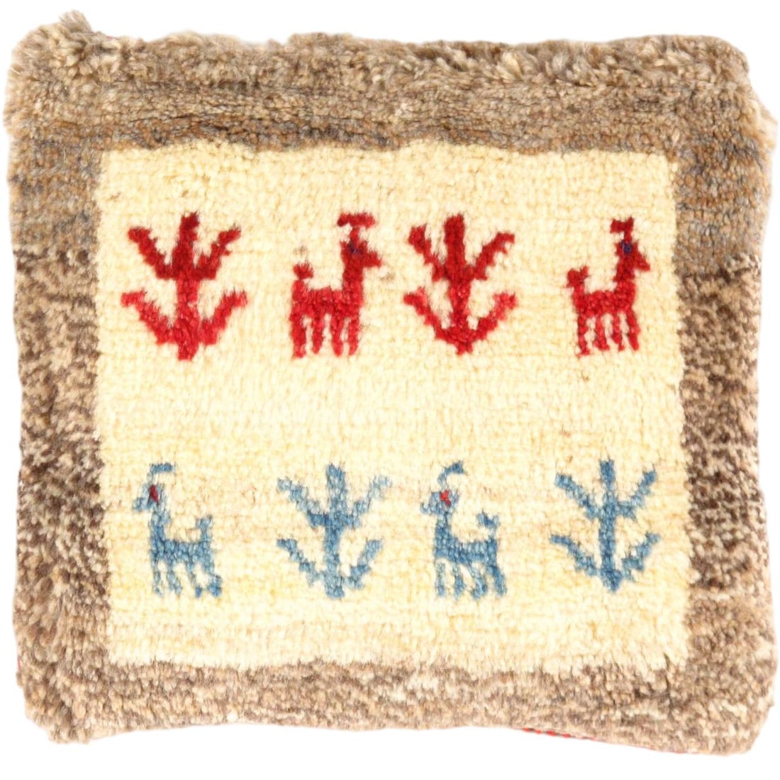 Fine Hand knotted Persian Gabbeh pillow 14'' X 16'': Fine Hand knotted Gabbeh pillow 14"X 16" , Gabbeh, Hand-Woven, Lamb's Wool, 300 -PG 156- 862.This item is part of our fine auction collection which includes many fine home accessories including antiqu
