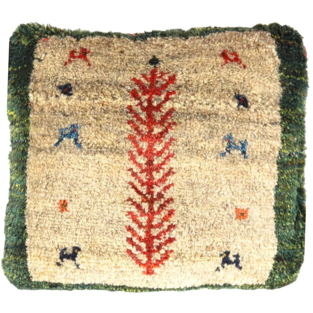 Fine Hand knotted Persian Gabbeh pillow 14'' X 16'': Fine Hand knotted Gabbeh pillow "14 X 15" - N/A, Gabbeh, Hand-Woven, Lamb's Wool, 300 -PG 151- 862.This item is part of our fine auction collection which includes many fine home accessories including 