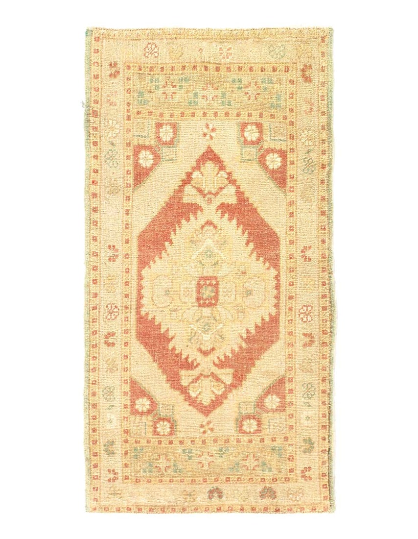 Antique Turkish Oushak Rug 1'8"X 3'4": Antique Turkish Oushak Rug 1'8"X 3'4" - CIRCA 1940, Oushak, Hand-Knotted, Lamb's Wool, 300 -D15434- 862.This item is part of our fine auction collection which includes many fine home accessories inclu