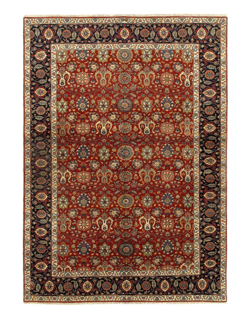 Red Color Fine Hand Knotted Tabriz Design Rug 6'2"x 9': Red Color Fine Hand Knotted Tabriz Design Rug 6'2"x 9' - NEW, Tabriz, Hand-Knotted, Lamb's Wool, 300 -D15451- 862.This item is part of our fine auction collection which includes many fine home accesso