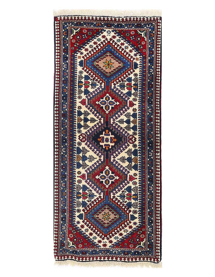 Persian Hand knotted Yalameh runner 2' X 5': Persian Hand knotted Yalameh runner 2' X 5' - New, Yalameh, Hand-Knotted, Lamb's Wool, 300 -D13491- 862.This item is part of our fine auction collection which includes many fine home accessories inclu