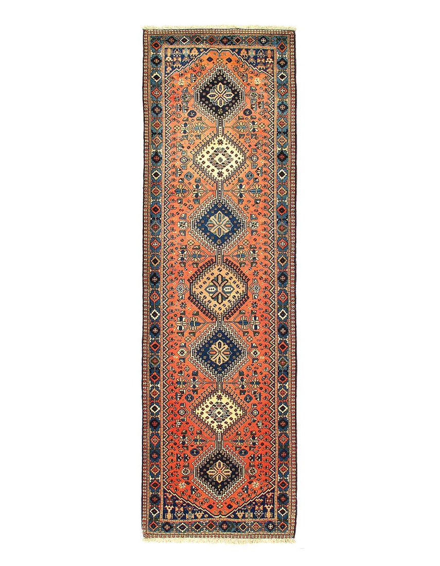 Fine Hand Knotted Persian Yalameh runner 2'9'' X 9'4'': Fine Hand Knotted Persian Yalameh runner 2'9'' X 9'4'' - New, Yalameh, Hand-Knotted, Lamb's Wool, 300 -21547- 862.This item is part of our fine auction collection which includes many fine home accesso