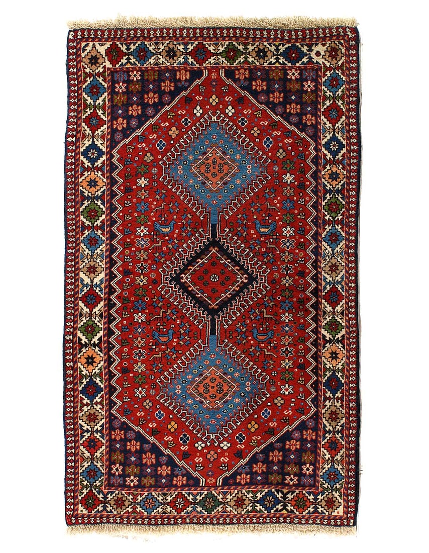 Fine Hand knotted Persian Yalameh rug 2'9"X 4'9": Fine Hand knotted Persian Yalameh rug 2'9"X 4'9" - CIRCA 2010, Yalameh, Hand-Knotted, Lamb's Wool, 300 -54777- 862.This item is part of our fine auction collection which includes many fine home access
