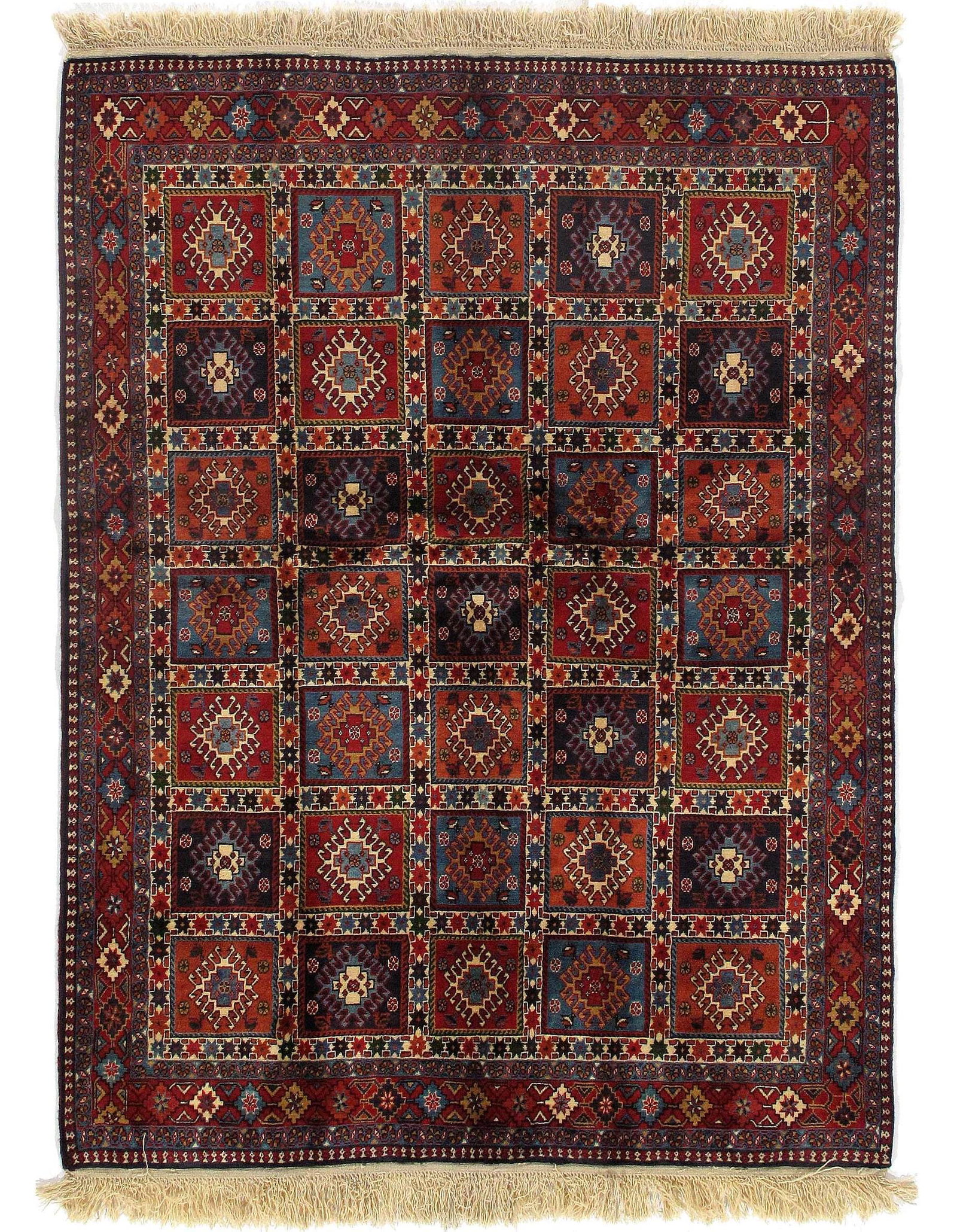 Rust Fine Persian Yalameh 5'x6'5": Rust Fine Persian Yalameh 5'x6'5" - New, Yalameh, Hand-Knotted, Lamb's Wool, 300 -D09543- 862.This item is part of our fine auction collection which includes many fine home accessories including antiq
