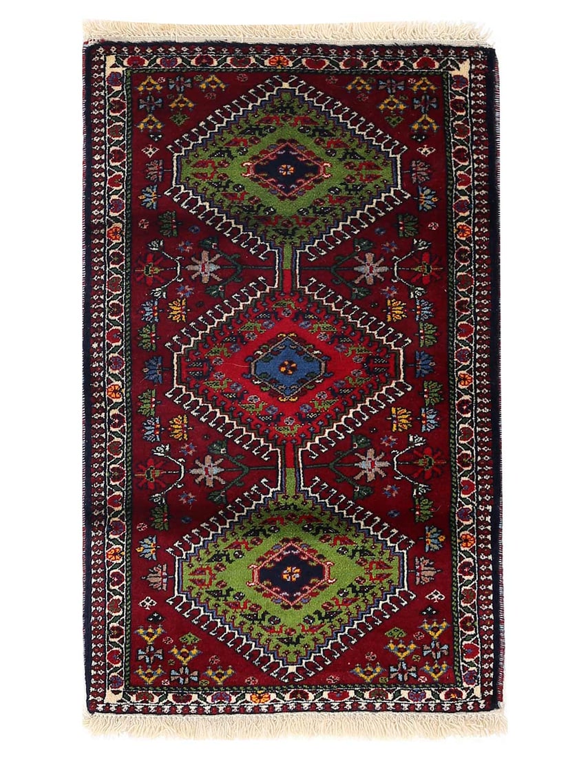 Fine Hand knotted Persian Yalameh rug 2' X 3'5'': Fine Hand knotted Persian Yalameh rug 2' X 3'5'' - New, Yalameh, Hand-Knotted, Lamb's Wool, 300 -D13986- 862.This item is part of our fine auction collection which includes many fine home accessories 