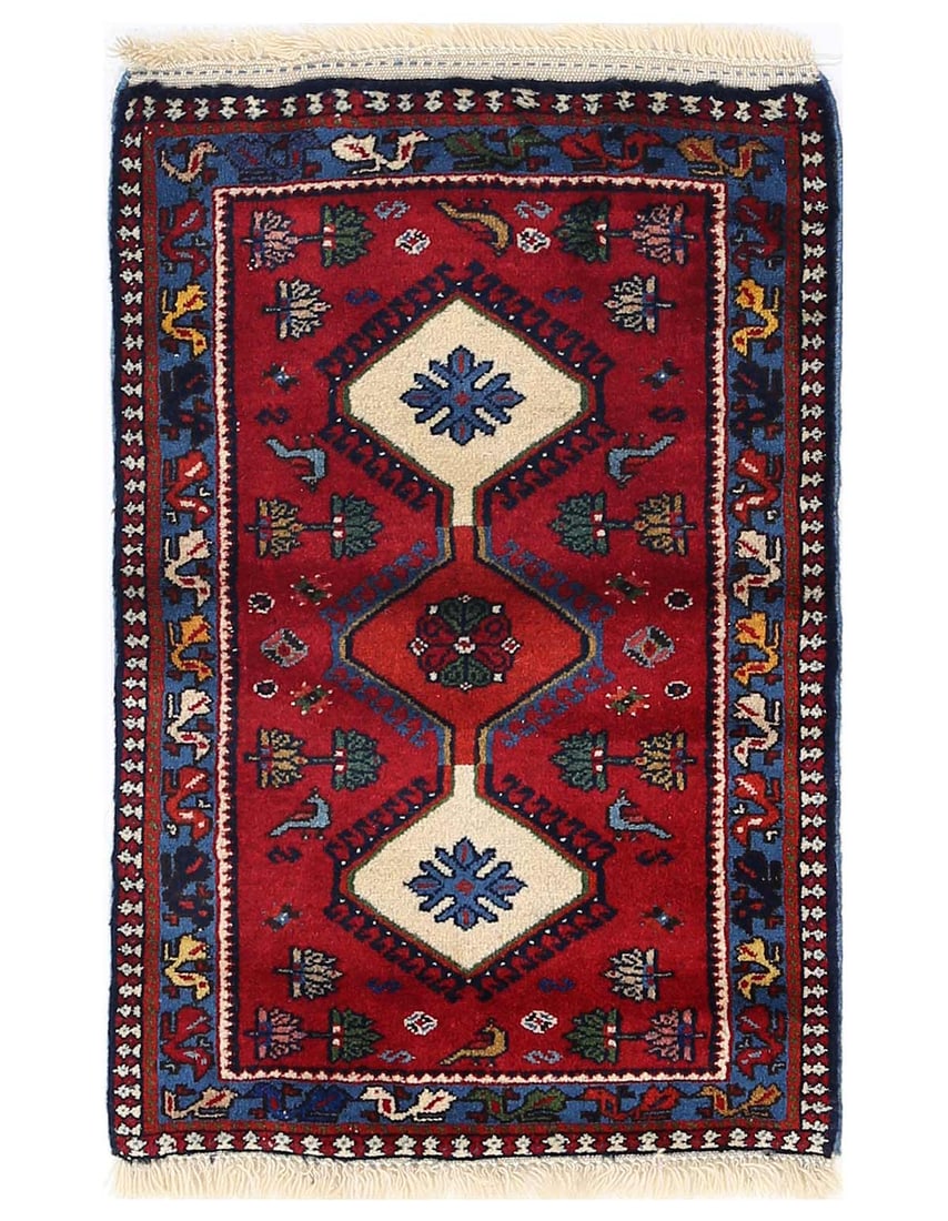 Fine Hand knotted Persian Yalameh rug 1'9'' X 2'9'': Fine Hand knotted Persian Yalameh rug 1'9'' X 2'9'' - New, Yalameh, Hand-Knotted, Lamb's Wool, 300 -D13987- 862.This item is part of our fine auction collection which includes many fine home accessori