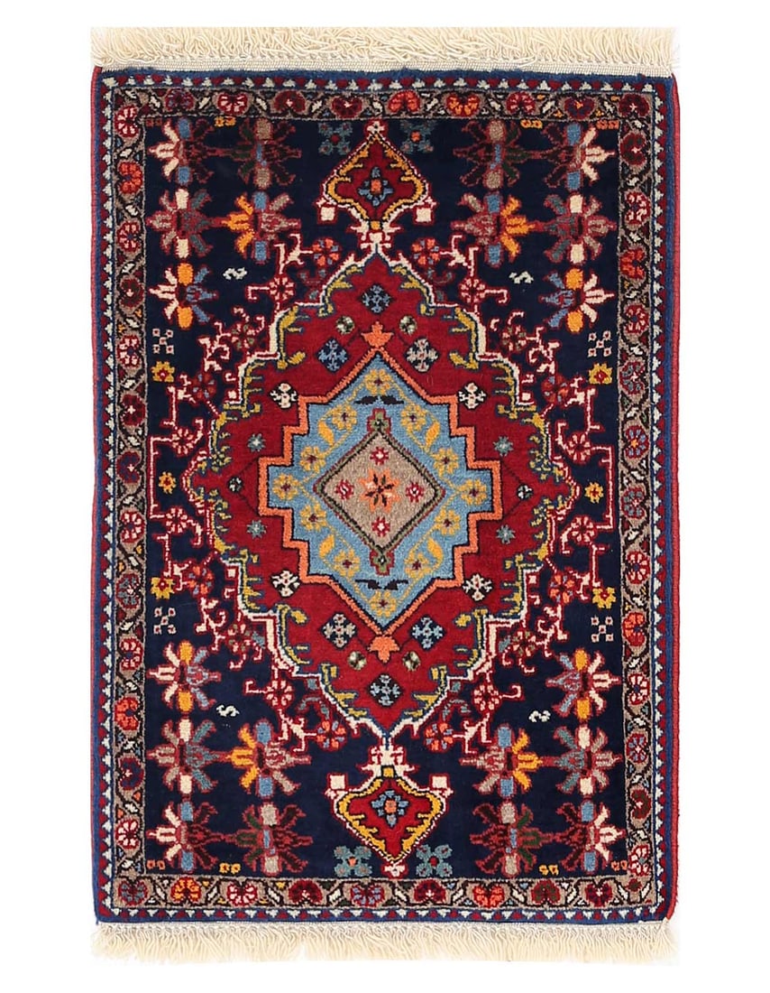 Fine Hand knotted Persian Yalameh rug 1'9'' X 2'8'': Fine Hand knotted Persian Yalameh rug 1'9'' X 2'8'' - New, Yalameh, Hand-Knotted, Wool, 300 -D13988- 862.This item is part of our fine auction collection which includes many fine home accessories incl