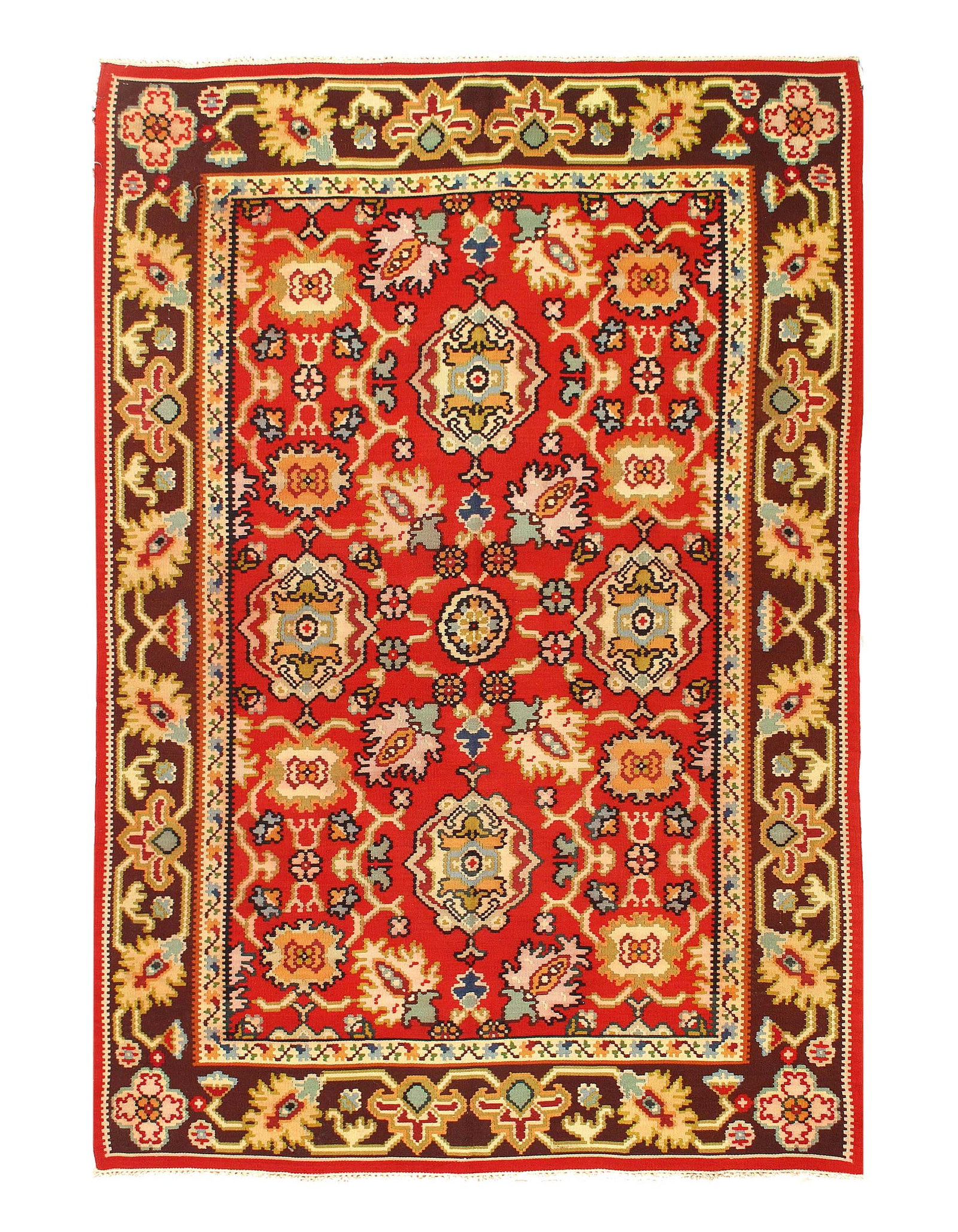 Fine Turkish Kilim 5'3"X 7'7": Fine Turkish Kilim 5'3"X 7'7" - CIRCA 2010, Turkish, Hand-Knotted, Lamb's Wool, 300 -53556- 862.This item is part of our fine auction collection which includes many fine home accessories including ant