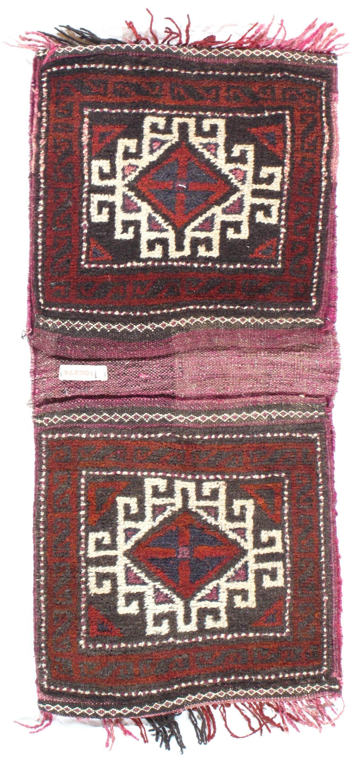 Semi-Antique Persian Shiraz Saddle Bag Rug - 1'5" X 2'10": Semi-Antique Persian Shiraz Saddle Bag Rug - 1'5" X 2'10" - , Traditional, Hand-Knotted, Wool, 300 -12651- 862.This item is part of our fine auction collection which includes many fine home accessorie