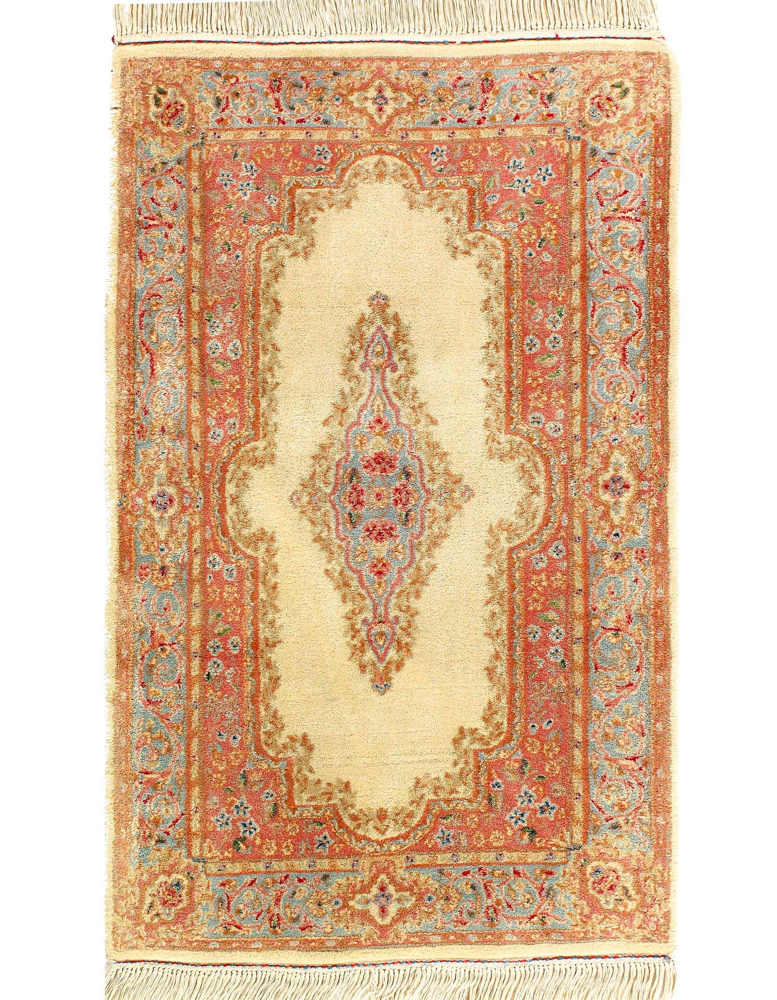 Ivory Semi-Antique Persian Kerman 3' X 5': Ivory Semi-Antique Persian Kerman 3' X 5' - Circa 1950, Traditional, Hand-Knotted, Wool, 300 -D04514- 862.This item is part of our fine auction collection which includes many fine home accessories inc