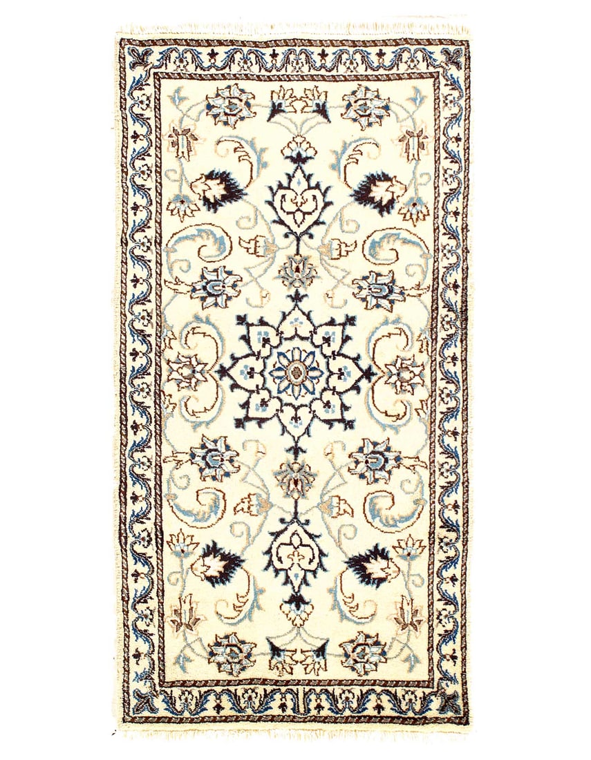 Ivory Genuine Persian Nain 2'4" X 4'6": Ivory Genuine Persian Nain 2'4" X 4'6" - New, Traditional, Hand-Knotted, Wool, 300 -D07350- 862.This item is part of our fine auction collection which includes many fine home accessories including ant