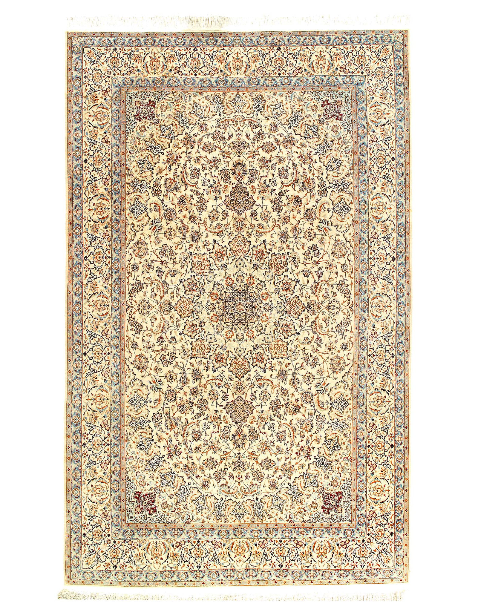 Persian nain Silk & Wool Pile Rug 6'9'' X 11' (1 of 10)