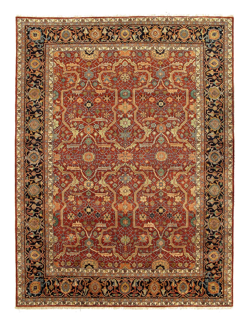 Fine Hand knotted Persian Heriz design 9' X 12': Fine Hand knotted Persian Heriz design 9' X 12' - New, Traditional, N/A, Hand knotted , wool, 300 -D15780- 862.This item is part of our fine auction collection which includes many fine home accessorie