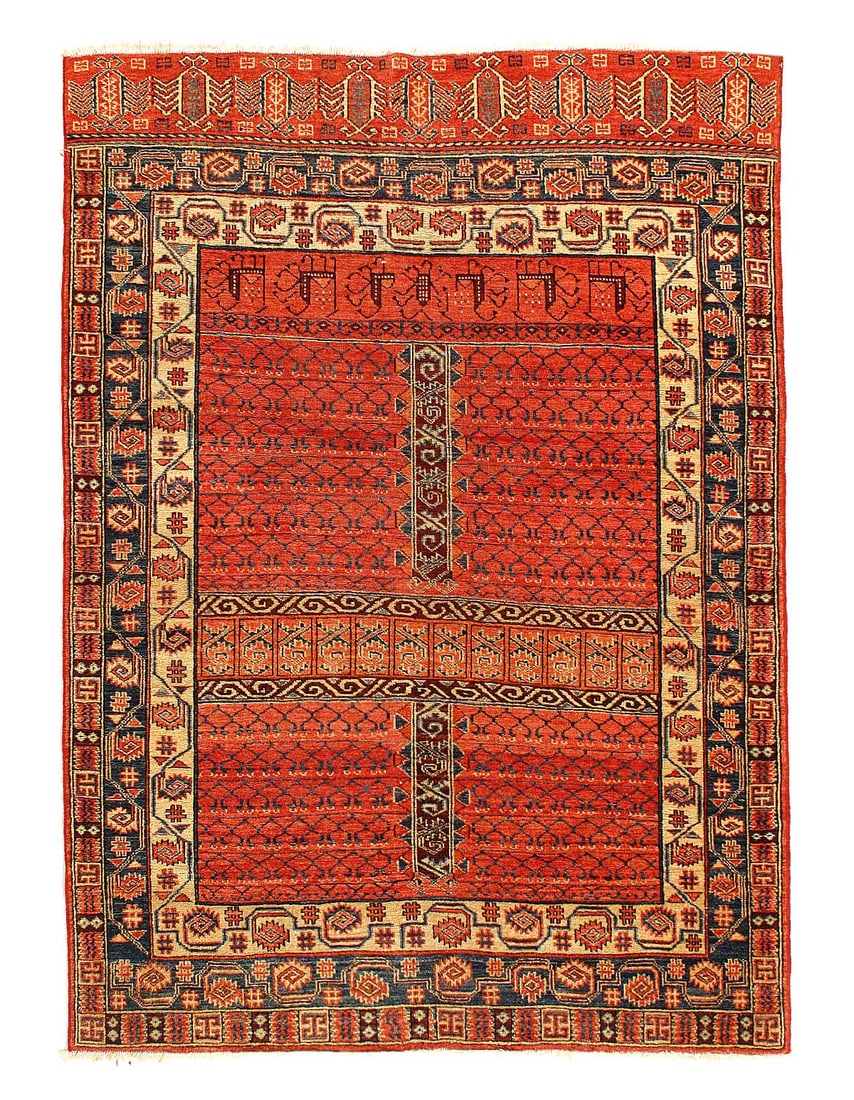 Fine Hand knotted Turkish Tekeh rug 4'9"x 6'4": Fine Hand knotted Turkish Tekeh rug 4'9"x 6'4" - circa 2010, Tekkeh, Hand-Knotted, Lamb's Wool, 300 -D14924- 862.This item is part of our fine auction collection which includes many fine home accessor
