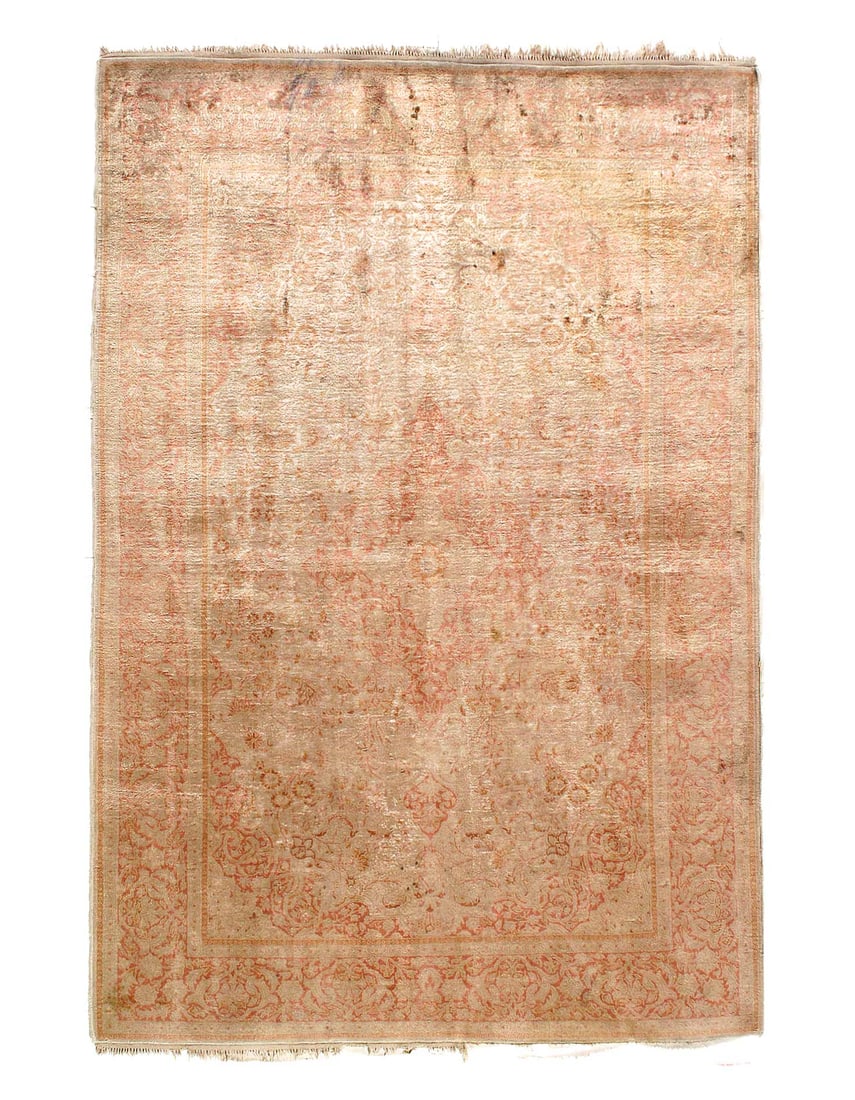 Antique Kashmir A. Silk Hand-Knotted Rug 4'1"x 6' (1 of 4)