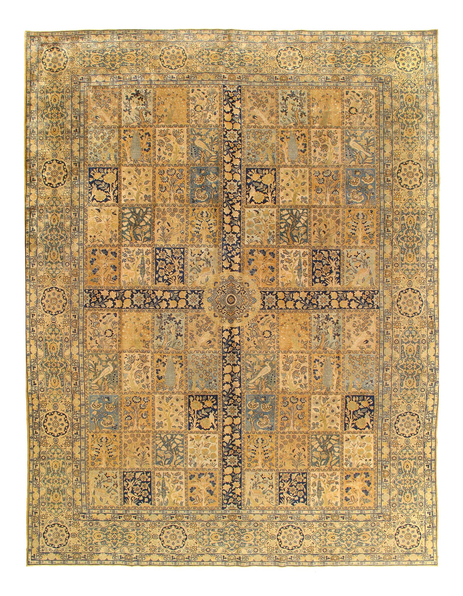 Beige Persian Tabriz rug 10'.3'' X 13'.4'': Beige Persian Tabriz rug 10'.3'' X 13'.4'' - circa 1920, Tabriz, Hand-Knotted, Lamb's Wool, 300 -D07774- 862.This item is part of our fine auction collection which includes many fine home accessories 