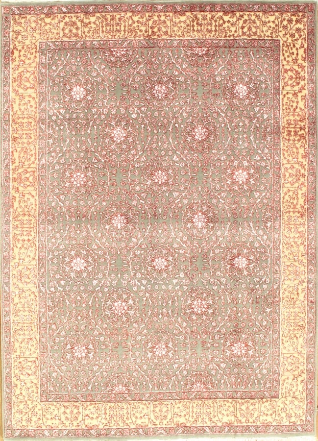 Gray Tabriz silk & wool Rug 5'8'' X 7'11'': Gray Tabriz silk & wool Rug 5'8'' X 7'11'' - New, Tabriz, Hand-Knotted, Wool & Silk, 300 -D04363- 862.This item is part of our fine auction collection which includes many fine home accessories includi